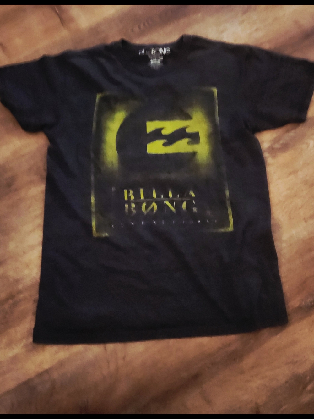 Billabong Black Tee with Yellow Graphic